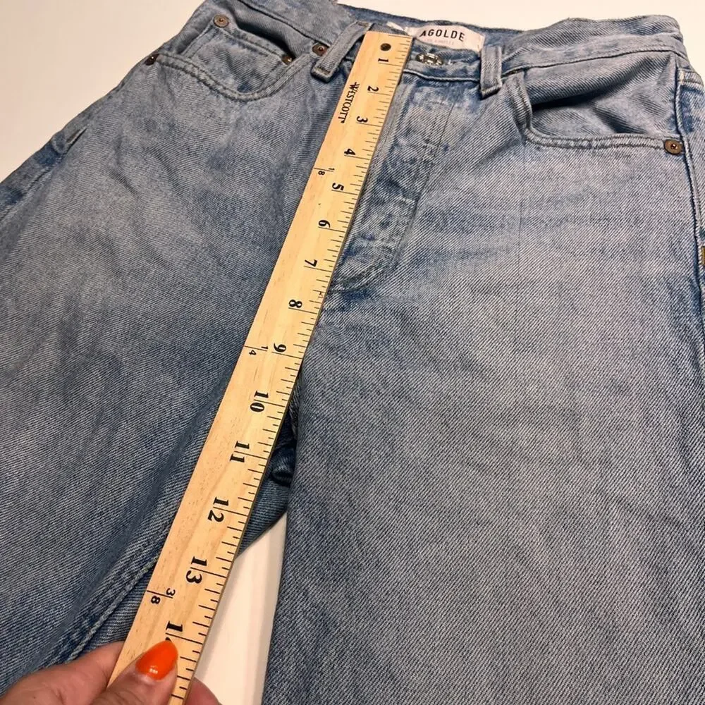 Agolde Riley High Rise Button Fly Jeans Size 23 - Picture 12 of 13
